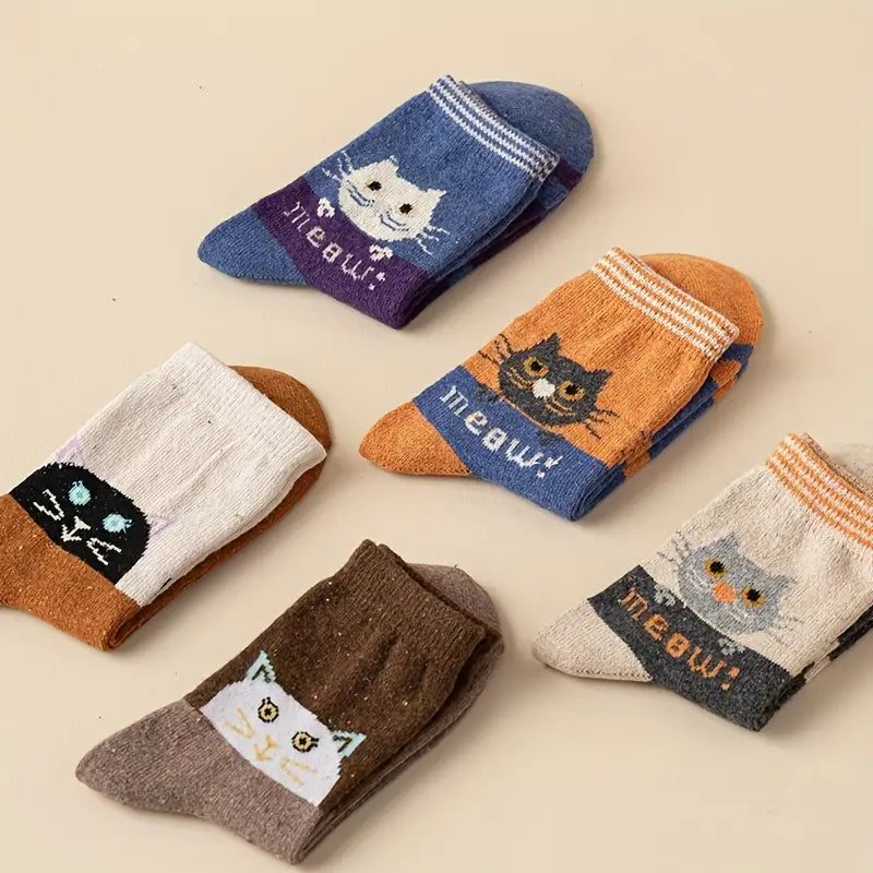 Cats Family Set Mid Tube Socks