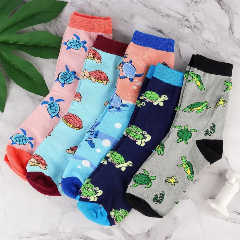 Happy Turtle Family Set Socks